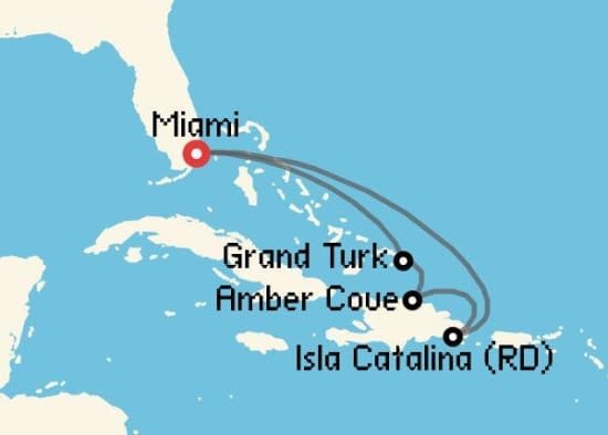 Itinerario del Crucero Caribe desde Miami Seabourn Cruise Line