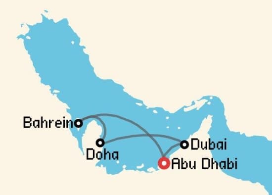 Itinerario del Crucero Emiratos Árabes y Dubai desde Abu Dhabi MSC Cruceros