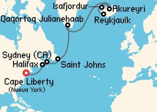 Itinerario del Crucero Transatlánticos desde Cape Liberty - Nueva York Celebrity Cruises