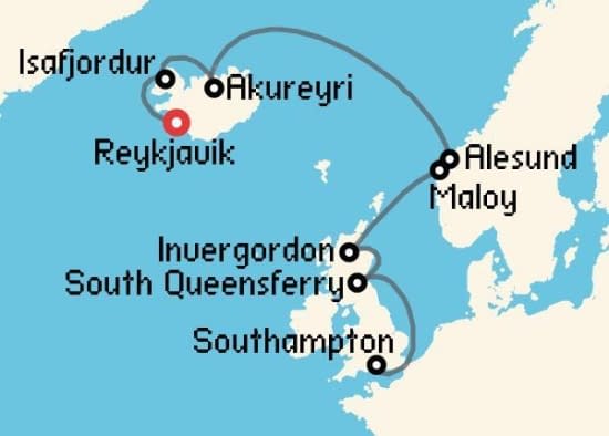 Itinerario del Crucero Islandia y Groenlandia desde Reykjavik Norwegian Cruise Line