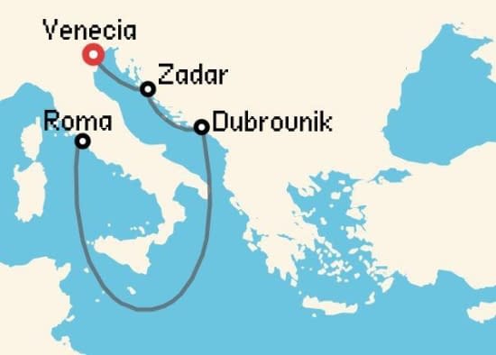 Itinerario del Crucero Islas Griegas desde Venecia MSC Cruceros