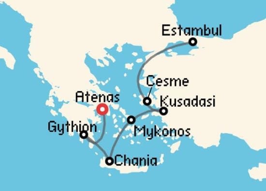 Itinerario del Crucero Islas Griegas desde Atenas - El Pireo Seabourn Cruise Line