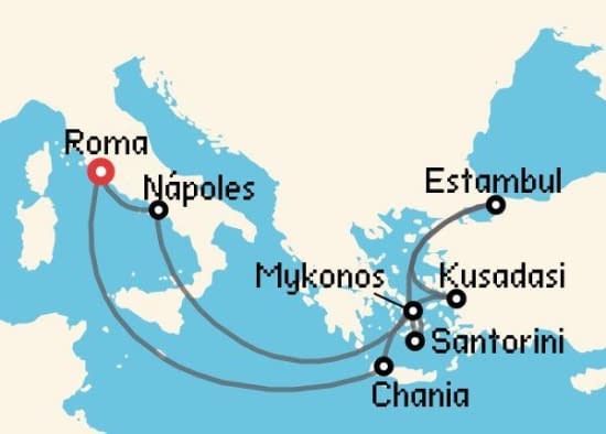 Itinerario del Crucero Islas Griegas desde Roma - Civitavecchia Celebrity Cruises