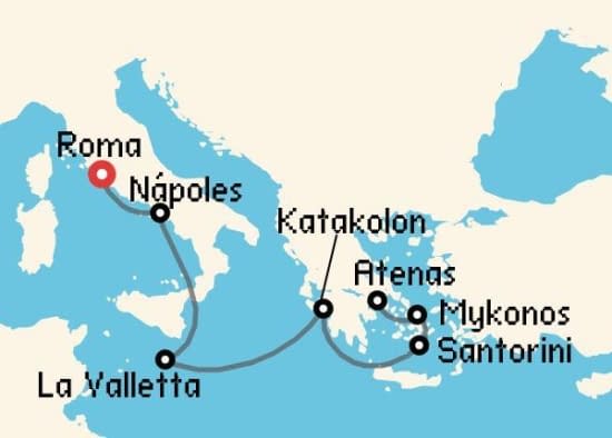 Itinerario del Crucero Islas Griegas desde Roma - Civitavecchia Regent Seven Seas Cruises