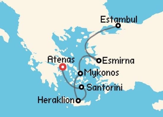 Itinerario del Crucero Islas Griegas desde Atenas - El Pireo Regent Seven Seas Cruises