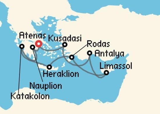 Itinerario del Crucero Islas Griegas desde Atenas - El Pireo Celebrity Cruises