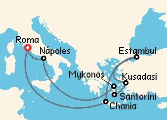 Itinerario del Crucero Islas Griegas desde Roma - Civitavecchia Celebrity Cruises