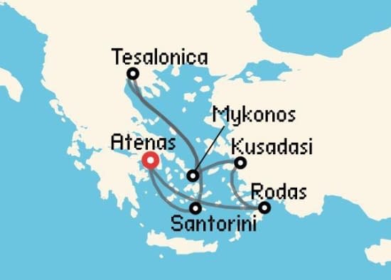 Itinerario del Crucero Islas Griegas desde Atenas - El Pireo Celebrity Cruises