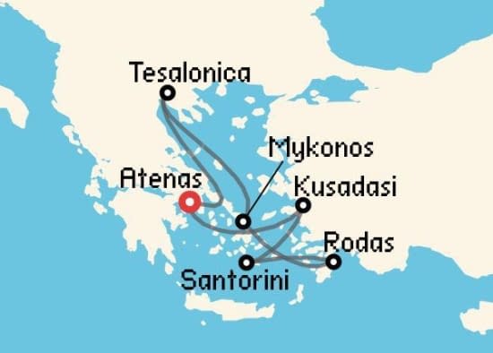 Itinerario del Crucero Islas Griegas desde Atenas - El Pireo Celebrity Cruises