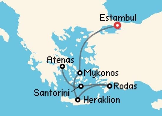 Itinerario del Crucero Islas Griegas desde Estambul Costa Cruceros