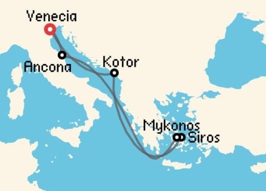 Itinerario del Crucero Islas Griegas desde Venecia MSC Cruceros