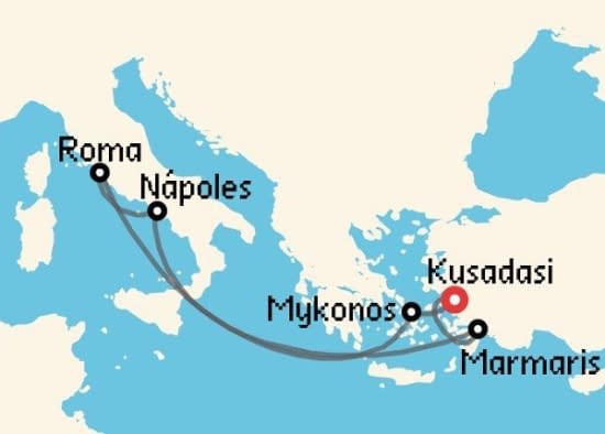 Itinerario del Crucero Islas Griegas desde Kusadasi MSC Cruceros