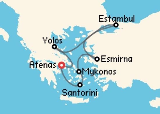 Itinerario del Crucero Islas Griegas desde Atenas - El Pireo Costa Cruceros