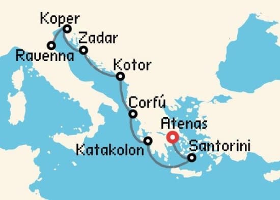 Itinerario del Crucero Islas Griegas desde Atenas - El Pireo Norwegian Cruise Line