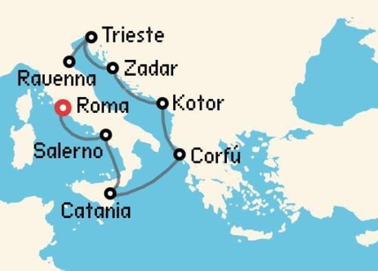 Itinerario del Crucero Islas Griegas desde Roma - Civitavecchia Norwegian Cruise Line