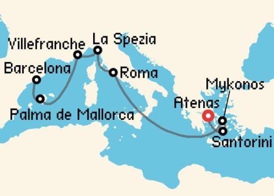 Itinerario del Crucero Islas Griegas desde Atenas - El Pireo Celebrity Cruises