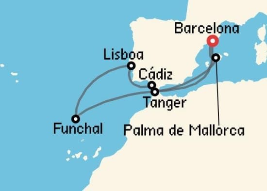 Itinerario del Crucero Mediterráneo desde Barcelona Celebrity Cruises