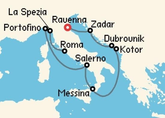 Itinerario del Crucero Mediterráneo desde Ravenna Celebrity Cruises