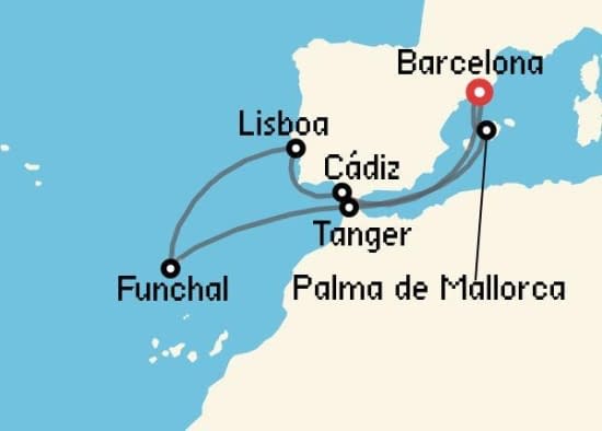 Itinerario del Crucero Mediterráneo desde Barcelona Celebrity Cruises