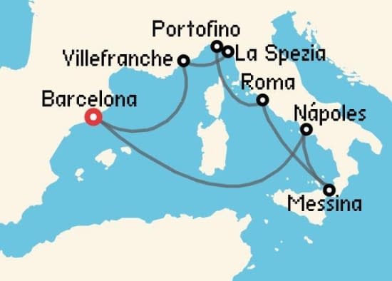 Itinerario del Crucero Mediterráneo desde Barcelona Celebrity Cruises
