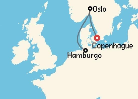 Itinerario del Crucero Báltico y Norte de Europa desde Copenhague MSC Cruceros