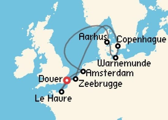Itinerario del Crucero Báltico y Norte de Europa desde Dover - Inglaterra Carnival Cruise Lines