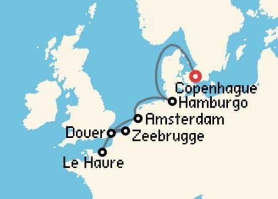 Itinerario del Crucero Báltico y Norte de Europa desde Copenhague Norwegian Cruise Line