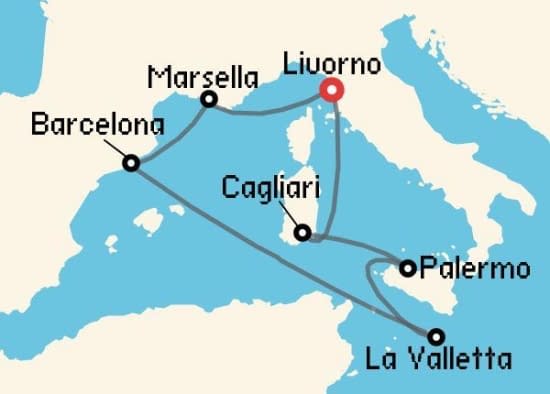 Itinerario del Crucero Mediterráneo desde Livorno - Florencia y Pisa MSC Cruceros