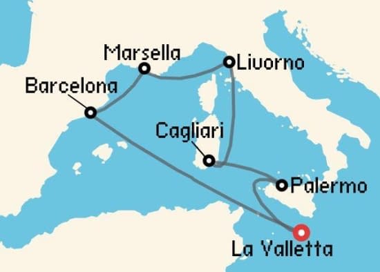 Itinerario del Crucero Mediterráneo desde La Valletta MSC Cruceros