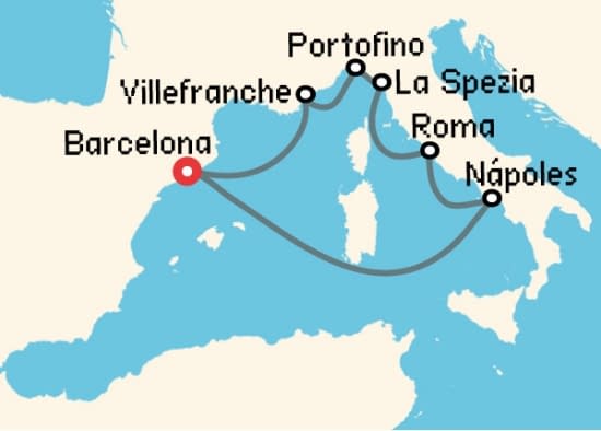 Itinerario del Crucero Mediterráneo desde Barcelona Celebrity Cruises