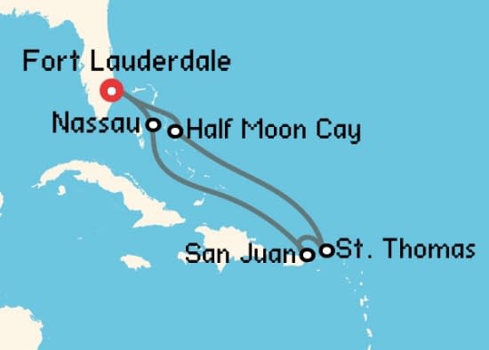 Itinerario del Crucero Caribe desde Fort Lauderdale Holland America