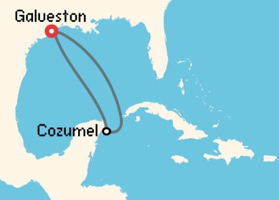 Itinerario del Crucero Caribe desde Galveston Princess Cruises