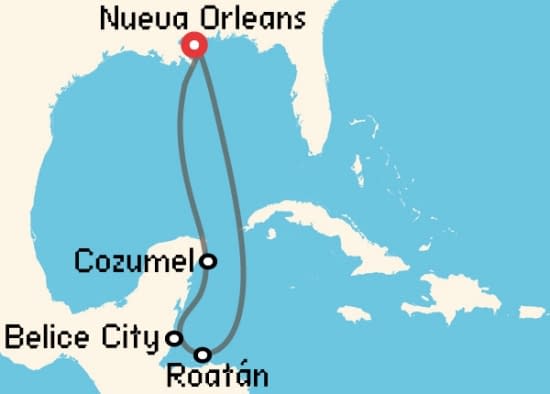 Itinerario del Crucero Caribe desde Miami Carnival Cruise Lines