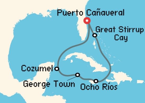 Itinerario del Crucero Caribe desde Puerto Cañaveral Norwegian Cruise Line