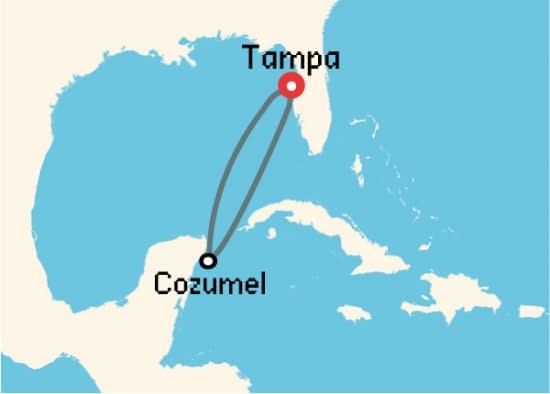 Itinerario del Crucero Caribe desde Tampa Carnival Cruise Lines