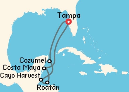 Itinerario del Crucero Caribe desde Tampa Norwegian Cruise Line