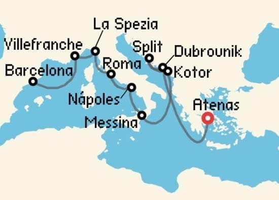 Itinerario del Crucero Mediterráneo desde Atenas - El Pireo Celebrity Cruises