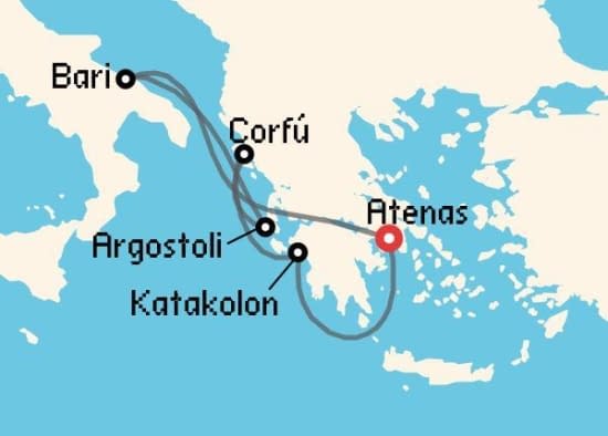 Itinerario del Crucero Islas Griegas desde Atenas - El Pireo MSC Cruceros