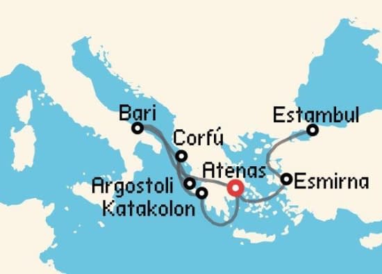 Itinerario del Crucero Islas Griegas desde Atenas - El Pireo MSC Cruceros