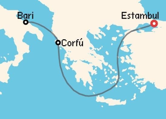 Itinerario del Crucero Islas Griegas desde Estambul MSC Cruceros