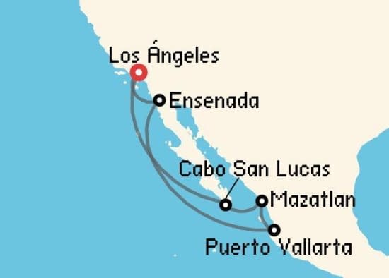 Itinerario del Crucero Riviera Mexicana desde Los Ángeles Royal Caribbean