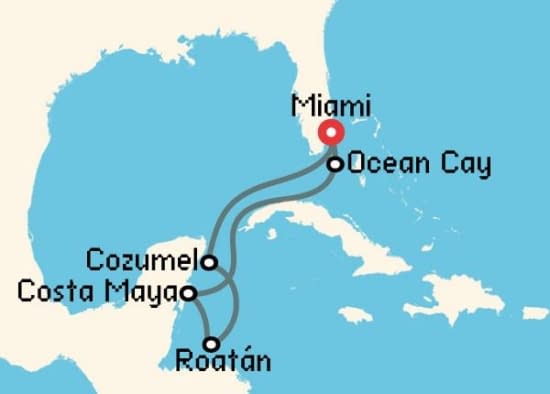 Itinerario del Crucero Caribe desde Miami MSC Cruceros