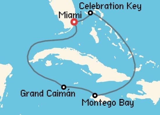 Itinerario del Crucero Caribe desde Miami Carnival Cruise Lines