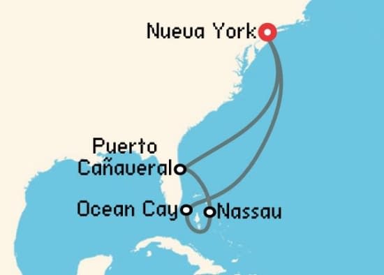 Itinerario del Crucero Caribe desde Nueva York MSC Cruceros