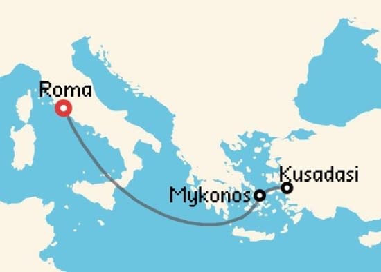 Itinerario del Crucero Islas Griegas desde Roma - Civitavecchia MSC Cruceros