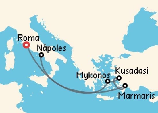 Itinerario del Crucero Islas Griegas desde Roma - Civitavecchia MSC Cruceros