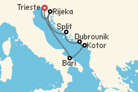 Itinerario del Crucero Islas Griegas desde Trieste Costa Cruceros
