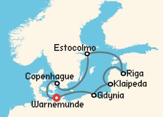 Itinerario del Crucero Báltico y Norte de Europa desde Warnemunde - Berlín MSC Cruceros