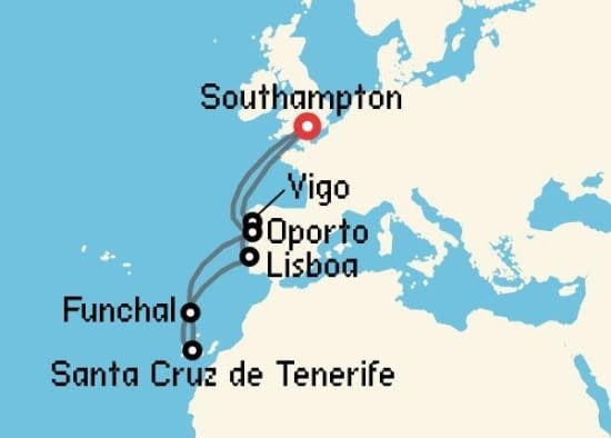 Itinerario del Crucero Islas Canarias desde Southampton Celebrity Cruises