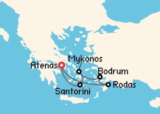 Itinerario del Crucero Islas Griegas desde Atenas - El Pireo Virgin Voyages